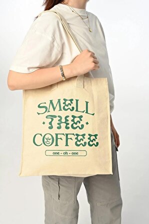 Cloth 10.01 Coffe Tote Bag (BASKILI KÖRÜKLÜ BEZ ÇANTA)