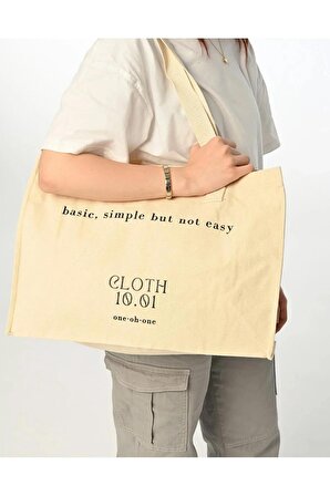 Cloth 10.01 Basic Tote Bag (baskılı Körüklü Bez Çanta)