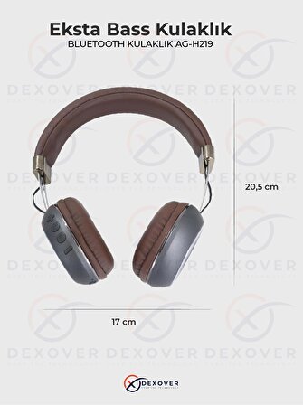 Hi-fi Ses Katlanabilir Kulak Üstü Kablosuz Bluetooth Kulaklık Extra Bass Stereo Ses AG-H219