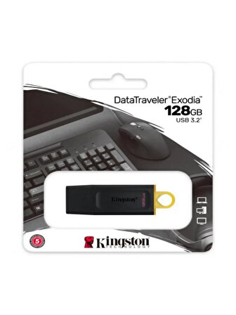 Kingston 128GB USB 3.2 Gen.1 Flash Bellek DataTraveler Exodia DTX/128 USB Bellek
