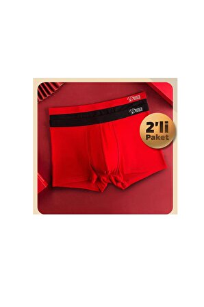 Eces Design MODAL yüksek hava geçirgenliği Spor Antibakteriyel Kasık Izsiz Erkek Boxer 2 Parça 1004