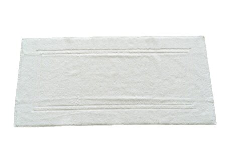 2 Çizgili Beyaz Çerçeve Banyo Paspası 50x70