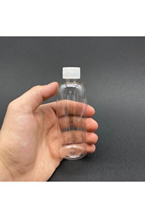 100 Cc Plastik Şişe - Beyaz Kapaklı - 100 Ml Kapaklı Pet Şişe 50 Adet