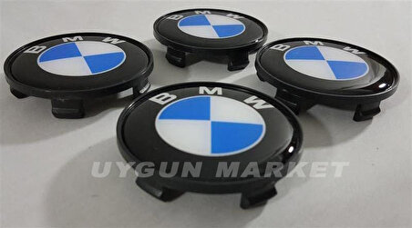 BMW Jant Göbeği 68/65mm Mavi 4 Adet , BMW Jant Kapağı 68mm Mavi (Sticker Baskı Değildir)