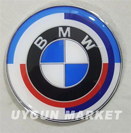 BMW 50. Yıl 3 Kasa Bagaj Arması 74mm , BMW (51-14-8-219-237) , 50. Yıl BMW Bagaj Logosu 74mm