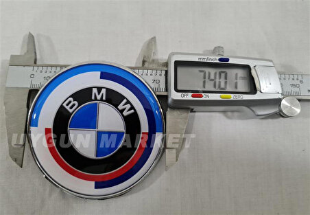 BMW 50. Yıl 3 Kasa Bagaj Arması 74mm , BMW (51-14-8-219-237) , 50. Yıl BMW Bagaj Logosu 74mm