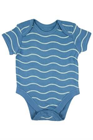 Bebek Deniz Hayvanları Baskılı 5'li Kısa Kollu Bodysuit / Zıbın