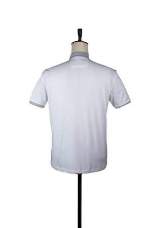 Kısa Kol Merserize Polo Yaka Slim Fit Dar Kesim Casual T-Shirt 1011220109 Beyaz