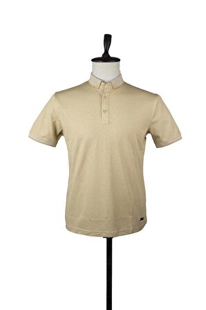 Kısa Kol Merserize Polo Yaka Slim Fit Dar Kesim Casual T-Shirt 1011220112 Hardal