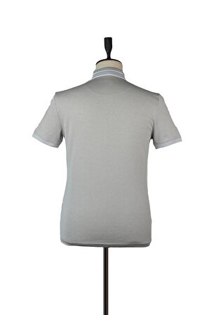 Kısa Kol Pike Gömlek Yaka Slim Fit Dar Kesim Klasik T-Shirt 1011220132 Füme