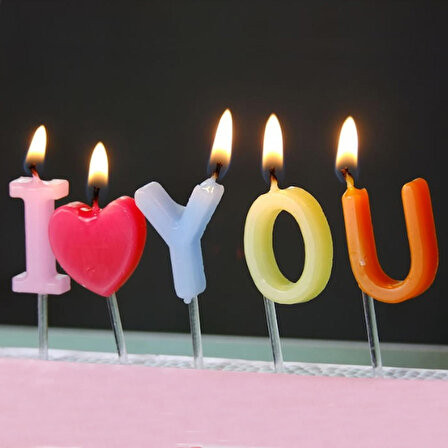Happy Candle 5 li I love You Kalp Mum Seti mm02