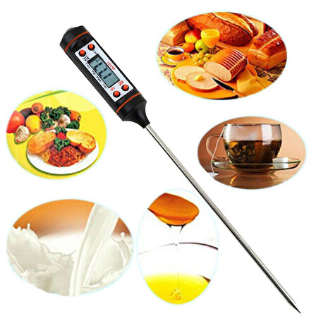 Termometre Sıvı Gıda Et Su Yiyecek Sıcaklık Ölçer Mutfak thr163x