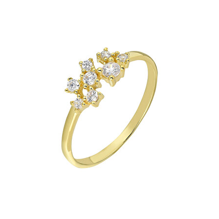 Chavin Sarı Taşlı Gümüş Kadın Yüzük Mini Eklem Yüzüğü ed70sr