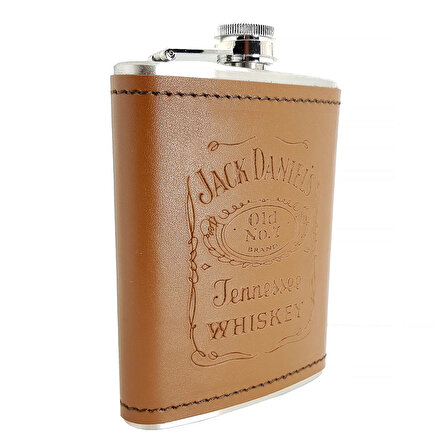 Jack Daniel s Çelik 8 oz Deri Kaplı 240 ml İçki Matarası dp02tb