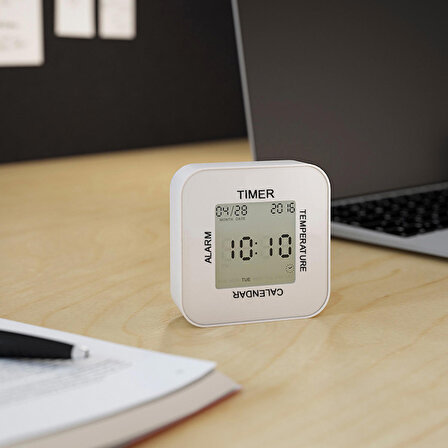 Mutfak Zamanlayıcı Termometre Alarm Takvim Masa Saati thr355