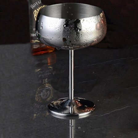 Silver 304 L Çelik 350 ml. Kokteyl Bardağı Kadeh cin331by