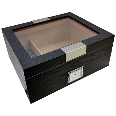 Falconetti Siyah Camlı Humidor Puro Kutusu rc62