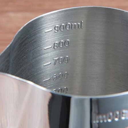 304 Çelik 1000 ml Kahve Süt Köpürtme Potu Sütlük Pitcher cin504