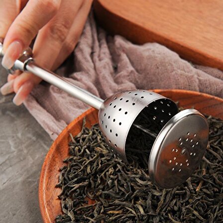 Paslanmaz Çelik Tek Hareket Çay Demleme Aparatı Bitki Çayı Süzgeci cin526