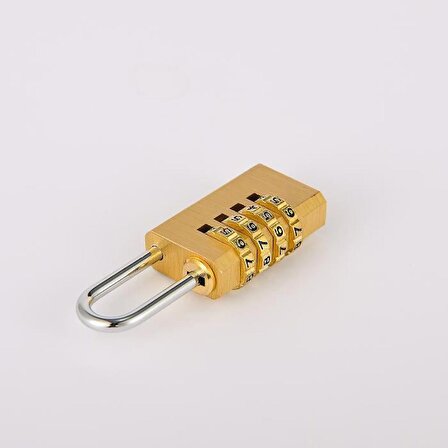 Gold 4 Haneli Sıfırlanabilir Şifreli Dolap Bagaj Çanta Kilidi Asma Kilit cin532