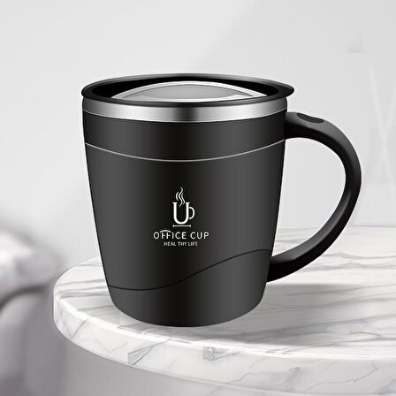 304 L Çelik Siyah Sıcak Soğuk 500 ml Kahve El Termos Kupa Mug cin558sy