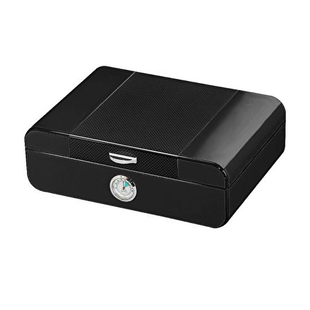 Falconetti Siyah Karbon Fiber Desen Humidor Puro Kutusu rc41kf