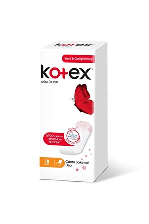 Kotex Günlük İnce 18 Adet Parfümsüz Günlük Ped