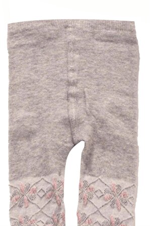Kabartma Desenli Kokulu Kız Kilotlu Çorap Gri