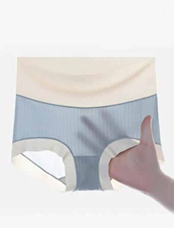 Eces Design Buz Ipek Yüksel Bel Iç Giyim 3 Renk Karıştırma Çevre Dostu Bikini Dikişsiz Külot 1032