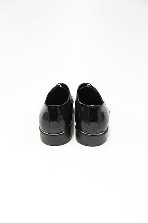 Lazerli Rugan Bağcıklı Smokin Ayakkabı 1033225168 Siyah