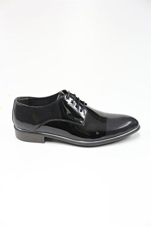 Lazerli Rugan Bağcıklı Smokin Ayakkabı 1033225168 Siyah