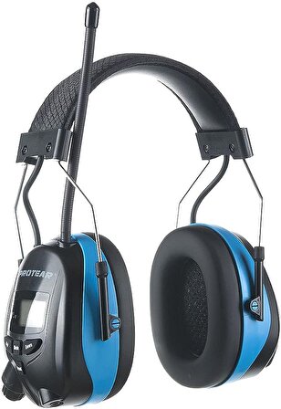 PROTEAR Bluetooth AM FM Radyo Kulaklıklar, 25dB Kulak Koruma - Açık Mavi