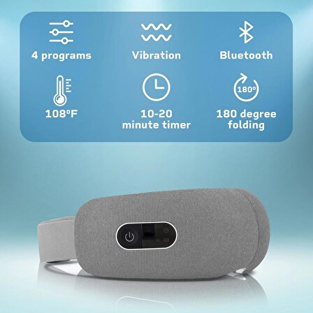 LifePro Akıllı Göz Masaj Aleti - Baş Agrısı Giderici Cihazı, Bluetooth Müzik - Gri