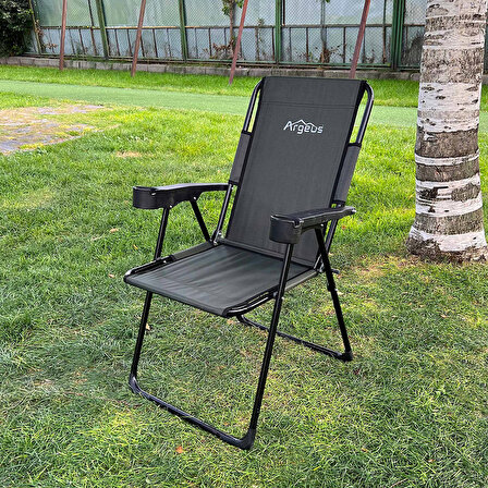 Outdoor Argeus Rest 2'li Bardaklı Katlanabilir Sandalye ve Masa Seti - Haki