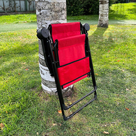 Outdoor Argeus Rest 4'lü Bardaklı Katlanabilir Sandalye ve Masa Seti - Kırmızı