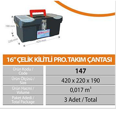 Outdoor Balıkçılık 22" Çelik Kilitli Takım Çantası Kod 180/M