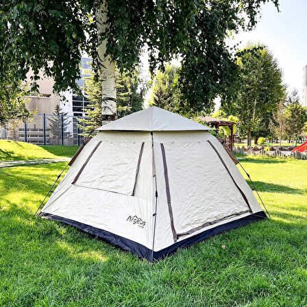 Outdoor Kampçılık Argeus Sahra 4 Kişilik 3 Mevsim Otomatik Kamp Çadırı (ARG-208)