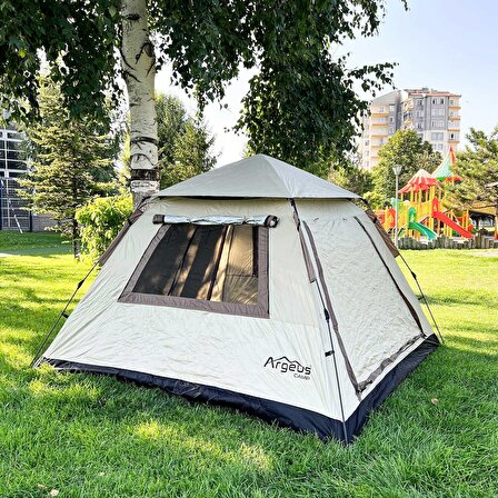 Outdoor Kampçılık Argeus Sahra 4 Kişilik 3 Mevsim Otomatik Kamp Çadırı (ARG-208)
