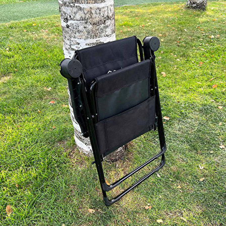 Outdoor Argeus Rest 4'lü Bardaklı Katlanabilir Sandalye ve Masa Seti - Siyah