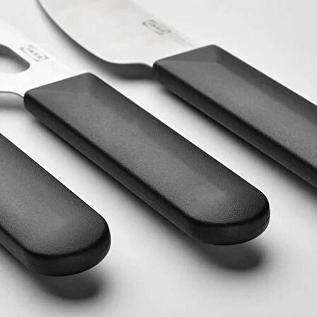 Ikea SKÄRLÅNGA Peynir Bıçağı Seti, Paslanmaz Çelik-Siyah, 3 Parça