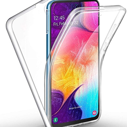 Gpack Samsung Galaxy M21 Kılıf Ön Arka Şeffaf Silikon Koruma