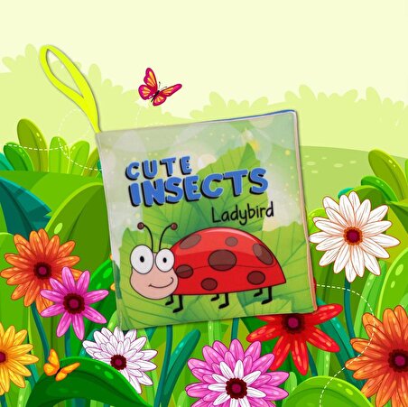 Lisinya247  İngilizce Sevimli Böcekler Kumaş Sessiz Kitap alithestereo