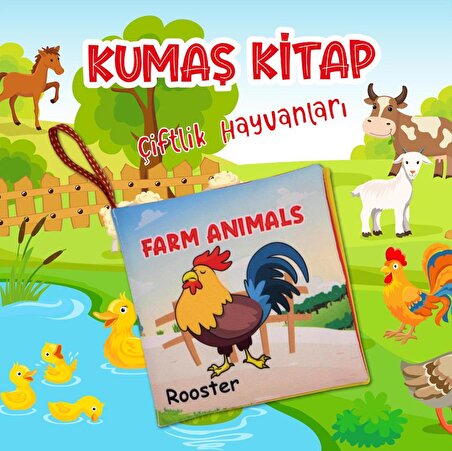 Lisinya247  İngilizce Çiftlik Hayvanları Kumaş Sessiz Kitap alithestereo