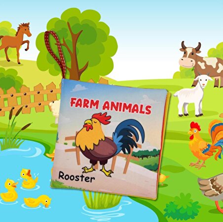 Lisinya247  İngilizce Çiftlik Hayvanları Kumaş Sessiz Kitap alithestereo