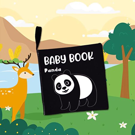 Lisinya247  İngilizce Siyah Beyaz Vahşi Hayvanlar Kumaş Sessiz Kitap E497 - Bez Kitap , Eğitici Oyuncak , Yumuşak ve Hışırtılı alithestereo