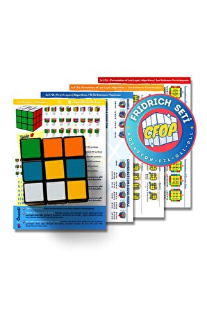 Rubik Akıl Zeka Küpü Speedcube Öğrenme Ve Hızlı Çözüm Eğitici Cfop Rehberi / Notasyon F2l Oll Pll