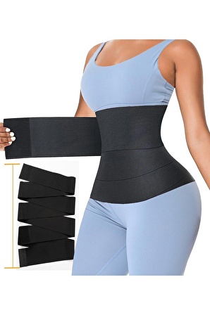 Tummy Wrap I Waist Trainer Korse Inceltici Zayıflatıcı Bele Dolamalı Kum Saat Bel Korsesi 4m Sarma