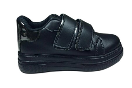 OrtopedikAL 1087 Kız Çocuk Siyah-Platin Cırtlı Sneaker Spor Ayakkabı