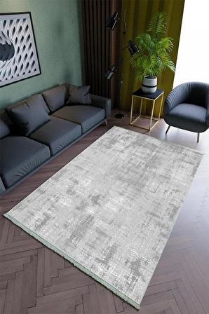 Salon Modern Gri Yıkanabilir Kesme Halı Kaymaz Yolluk Kilim Koridor İnce