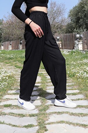 Toridas Yazlık Günlük Şalvar Kadın Pantolon bt353siyah3